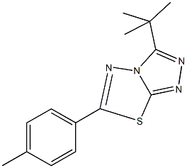 3-tert-butyl-6-(4-methylphenyl)[1,2,4]triazolo[3,4-b][1,3,4]thiadiazole Struktur