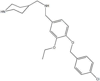N-{4-[(4-chlorobenzyl)oxy]-3-ethoxybenzyl}-N-(4-piperidinylmethyl)amine,924866-21-7,结构式