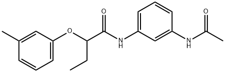 N-[3-(acetylamino)phenyl]-2-(3-methylphenoxy)butanamide Struktur