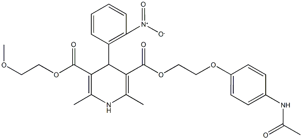 3-{2-[4-(acetylamino)phenoxy]ethyl} 5-(2-methoxyethyl) 4-{2-nitrophenyl}-2,6-dimethyl-1,4-dihydro-3,5-pyridinedicarboxylate|