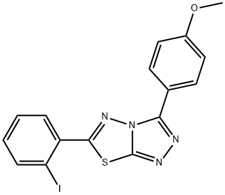 4-[6-(2-iodophenyl)[1,2,4]triazolo[3,4-b][1,3,4]thiadiazol-3-yl]phenyl methyl ether Struktur