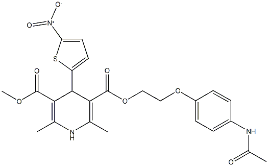 3-{2-[4-(acetylamino)phenoxy]ethyl} 5-methyl 4-{5-nitro-2-thienyl}-2,6-dimethyl-1,4-dihydro-3,5-pyridinedicarboxylate|