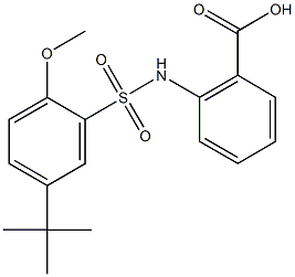 2-{[(5-tert-butyl-2-methoxyphenyl)sulfonyl]amino}benzoic acid Struktur