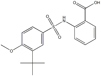 2-{[(3-tert-butyl-4-methoxyphenyl)sulfonyl]amino}benzoic acid Struktur