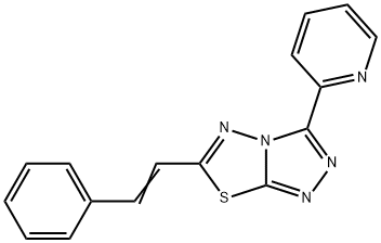 6-(2-phenylvinyl)-3-(2-pyridinyl)[1,2,4]triazolo[3,4-b][1,3,4]thiadiazole Struktur
