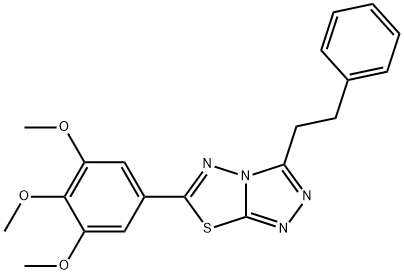 3-(2-phenylethyl)-6-(3,4,5-trimethoxyphenyl)[1,2,4]triazolo[3,4-b][1,3,4]thiadiazole Struktur