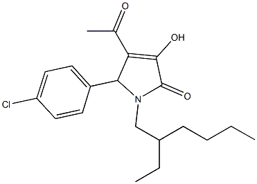 4-acetyl-5-(4-chlorophenyl)-1-(2-ethylhexyl)-3-hydroxy-1,5-dihydro-2H-pyrrol-2-one Struktur