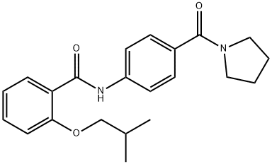2-isobutoxy-N-[4-(1-pyrrolidinylcarbonyl)phenyl]benzamide Struktur