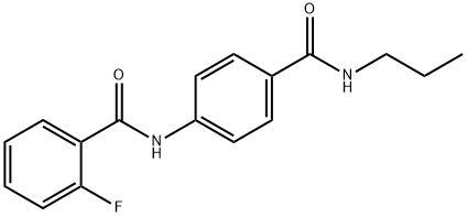 2-fluoro-N-{4-[(propylamino)carbonyl]phenyl}benzamide Struktur