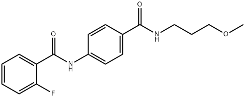 2-fluoro-N-(4-{[(3-methoxypropyl)amino]carbonyl}phenyl)benzamide Struktur