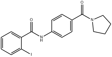 2-iodo-N-[4-(1-pyrrolidinylcarbonyl)phenyl]benzamide Struktur