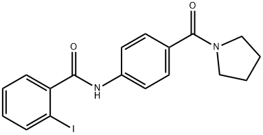 2-iodo-N-[4-(1-pyrrolidinylcarbonyl)phenyl]benzamide Structure