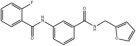 2-fluoro-N-(3-{[(2-furylmethyl)amino]carbonyl}phenyl)benzamide Structure