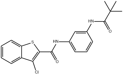 3-chloro-N-{3-[(2,2-dimethylpropanoyl)amino]phenyl}-1-benzothiophene-2-carboxamide,940517-86-2,结构式