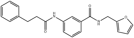N-(2-furylmethyl)-3-[(3-phenylpropanoyl)amino]benzamide,940524-67-4,结构式
