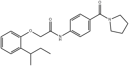 2-[2-(sec-butyl)phenoxy]-N-[4-(1-pyrrolidinylcarbonyl)phenyl]acetamide Struktur
