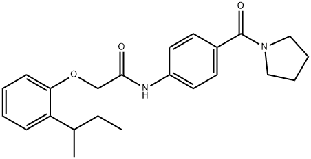 2-[2-(sec-butyl)phenoxy]-N-[4-(1-pyrrolidinylcarbonyl)phenyl]acetamide 结构式