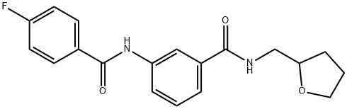 3-[(4-fluorobenzoyl)amino]-N-(tetrahydro-2-furanylmethyl)benzamide Structure