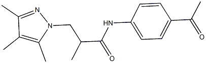 N-(4-acetylphenyl)-2-methyl-3-(3,4,5-trimethyl-1H-pyrazol-1-yl)propanamide Struktur