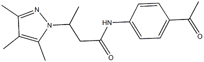 N-(4-acetylphenyl)-3-(3,4,5-trimethyl-1H-pyrazol-1-yl)butanamide Struktur