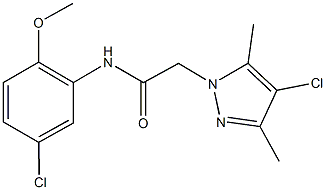 2-(4-chloro-3,5-dimethyl-1H-pyrazol-1-yl)-N-(5-chloro-2-methoxyphenyl)acetamide Structure