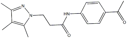 N-(4-acetylphenyl)-3-(3,4,5-trimethyl-1H-pyrazol-1-yl)propanamide Struktur