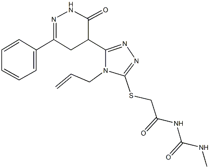 N-({[4-allyl-5-(3-oxo-6-phenyl-2,3,4,5-tetrahydro-4-pyridazinyl)-4H-1,2,4-triazol-3-yl]sulfanyl}acetyl)-N'-methylurea Structure