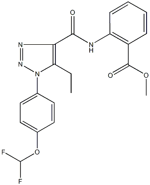 methyl 2-[({1-[4-(difluoromethoxy)phenyl]-5-ethyl-1H-1,2,3-triazol-4-yl}carbonyl)amino]benzoate Structure