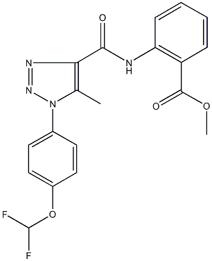 methyl 2-[({1-[4-(difluoromethoxy)phenyl]-5-methyl-1H-1,2,3-triazol-4-yl}carbonyl)amino]benzoate Struktur