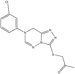 1-{[7-(3-chlorophenyl)-7,8-dihydro[1,2,4]triazolo[3,4-f][1,2,4]triazin-3-yl]sulfanyl}acetone Struktur