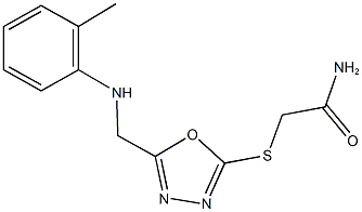 2-{[5-(2-toluidinomethyl)-1,3,4-oxadiazol-2-yl]sulfanyl}acetamide,944775-21-7,结构式