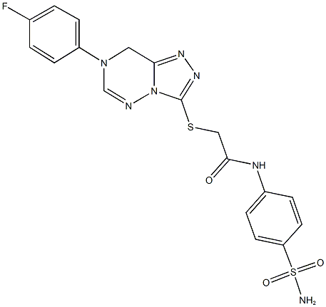 N-[4-(aminosulfonyl)phenyl]-2-{[7-(4-fluorophenyl)-7,8-dihydro[1,2,4]triazolo[3,4-f][1,2,4]triazin-3-yl]sulfanyl}acetamide Struktur