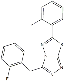 3-(2-fluorobenzyl)-6-(2-methylphenyl)[1,2,4]triazolo[3,4-b][1,3,4]thiadiazole Struktur