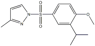2-isopropyl-4-[(3-methyl-1H-pyrazol-1-yl)sulfonyl]phenyl methyl ether Structure