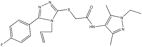 2-{[4-allyl-5-(4-fluorophenyl)-4H-1,2,4-triazol-3-yl]sulfanyl}-N-(1-ethyl-3,5-dimethyl-1H-pyrazol-4-yl)acetamide,944786-78-1,结构式