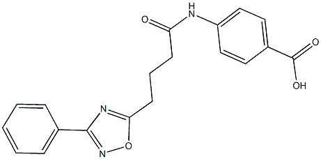 4-{[4-(3-phenyl-1,2,4-oxadiazol-5-yl)butanoyl]amino}benzoic acid Structure
