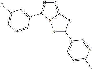 3-(3-fluorophenyl)-6-(6-methyl-3-pyridinyl)[1,2,4]triazolo[3,4-b][1,3,4]thiadiazole,947043-65-4,结构式