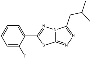 6-(2-fluorophenyl)-3-isobutyl[1,2,4]triazolo[3,4-b][1,3,4]thiadiazole Struktur