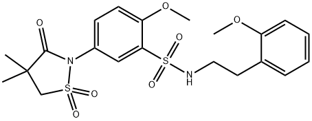 5-(4,4-dimethyl-1,1-dioxido-3-oxo-2-isothiazolidinyl)-2-methoxy-N-[2-(2-methoxyphenyl)ethyl]benzenesulfonamide Structure