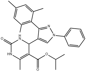 955869-04-2 isopropyl 4-(3-mesityl-1-phenyl-1H-pyrazol-4-yl)-6-methyl-2-oxo-1,2,3,4-tetrahydro-5-pyrimidinecarboxylate