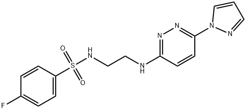 4-fluoro-N-(2-{[6-(1H-pyrazol-1-yl)-3-pyridazinyl]amino}ethyl)benzenesulfonamide Structure