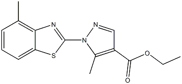 ethyl 5-methyl-1-(4-methyl-1,3-benzothiazol-2-yl)-1H-pyrazole-4-carboxylate Struktur