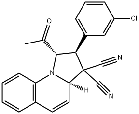 1-acetyl-2-(3-chlorophenyl)-1,2-dihydropyrrolo[1,2-a]quinoline-3,3(3aH)-dicarbonitrile 结构式