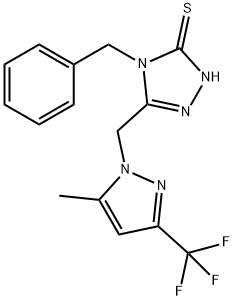 957311-36-3 4-benzyl-5-{[5-methyl-3-(trifluoromethyl)-1H-pyrazol-1-yl]methyl}-4H-1,2,4-triazol-3-yl hydrosulfide