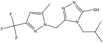 4-isobutyl-5-{[5-methyl-3-(trifluoromethyl)-1H-pyrazol-1-yl]methyl}-4H-1,2,4-triazol-3-yl hydrosulfide Structure