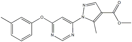 methyl 5-methyl-1-[6-(3-methylphenoxy)-4-pyrimidinyl]-1H-pyrazole-4-carboxylate Structure