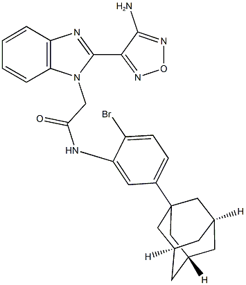 N-[5-(1-adamantyl)-2-bromophenyl]-2-[2-(4-amino-1,2,5-oxadiazol-3-yl)-1H-benzimidazol-1-yl]acetamide Struktur