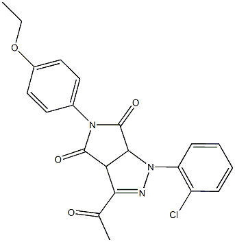 3-acetyl-1-(2-chlorophenyl)-5-(4-ethoxyphenyl)-3a,6a-dihydropyrrolo[3,4-c]pyrazole-4,6(1H,5H)-dione Struktur