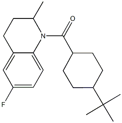 1-[(4-tert-butylcyclohexyl)carbonyl]-6-fluoro-2-methyl-1,2,3,4-tetrahydroquinoline Structure