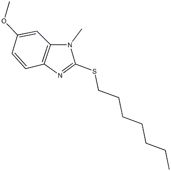 2-(heptylsulfanyl)-1-methyl-1H-benzimidazol-6-yl methyl ether 结构式